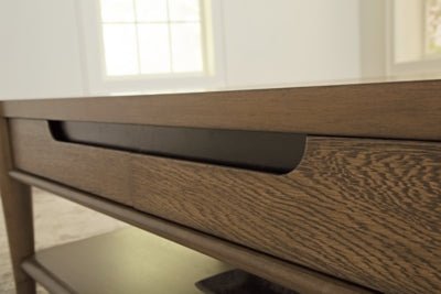 Roanhowe Coffee Table - Dark Brown Cocktail Table modern furniture Contempo Furniture