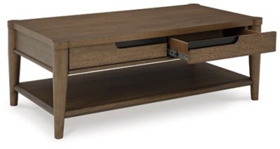 Roanhowe Coffee Table - Dark Brown Cocktail Table modern furniture Contempo Furniture