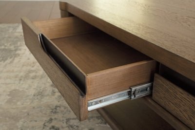 Roanhowe Coffee Table - Dark Brown Cocktail Table modern furniture Contempo Furniture