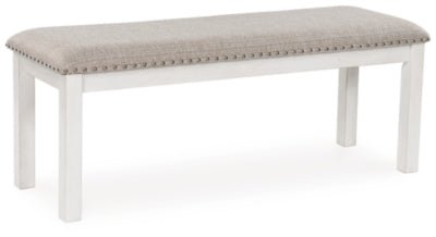 Robbinsdale 48" Dining Bench - White Upholstered Bench modern furniture Contempo Furniture
