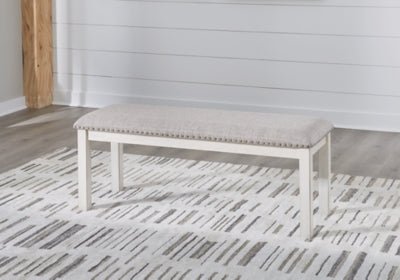 Robbinsdale 48" Dining Bench - White Upholstered Bench modern furniture Contempo Furniture