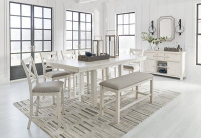 Robbinsdale 49" Counter Height Dining Bench - White Counter Bench modern furniture Contempo Furniture