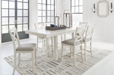 Robbinsdale Counter Height Dining Extension Table - White Counter Table modern furniture Contempo Furniture
