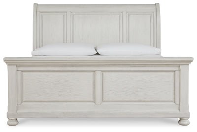 Robbinsdale King Sleigh Bed - White Sleigh Bed modern furniture Contempo Furniture
