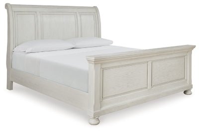 Robbinsdale King Sleigh Bed - White Sleigh Bed modern furniture Contempo Furniture