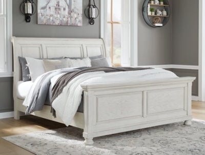 Robbinsdale King Sleigh Bed - White Sleigh Bed modern furniture Contempo Furniture