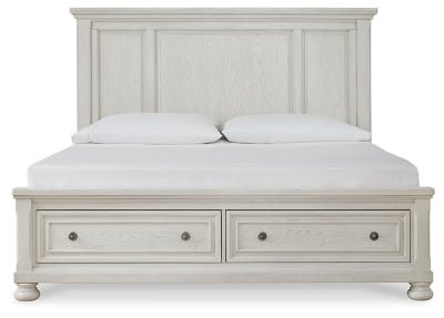 Robbinsdale Queen Panel Storage Bed - White Storage Bed modern furniture Contempo Furniture
