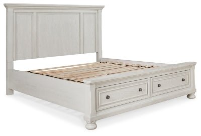 Robbinsdale Queen Panel Storage Bed - White Storage Bed modern furniture Contempo Furniture
