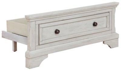 Robbinsdale Twin Storage Footboard with Roll Slats - White Storage Footboards modern furniture Contempo Furniture