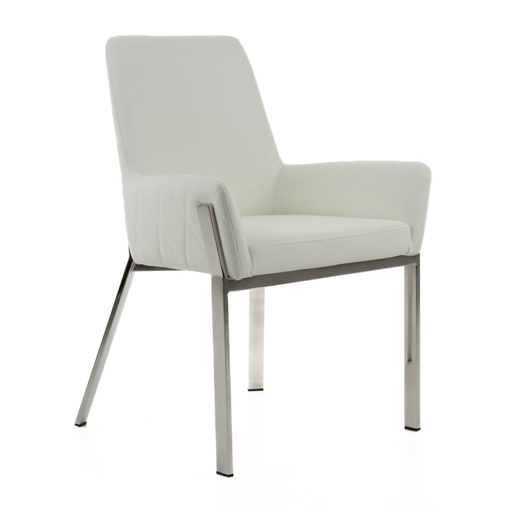 Robin Modern White Bonded Leather Dining Chair