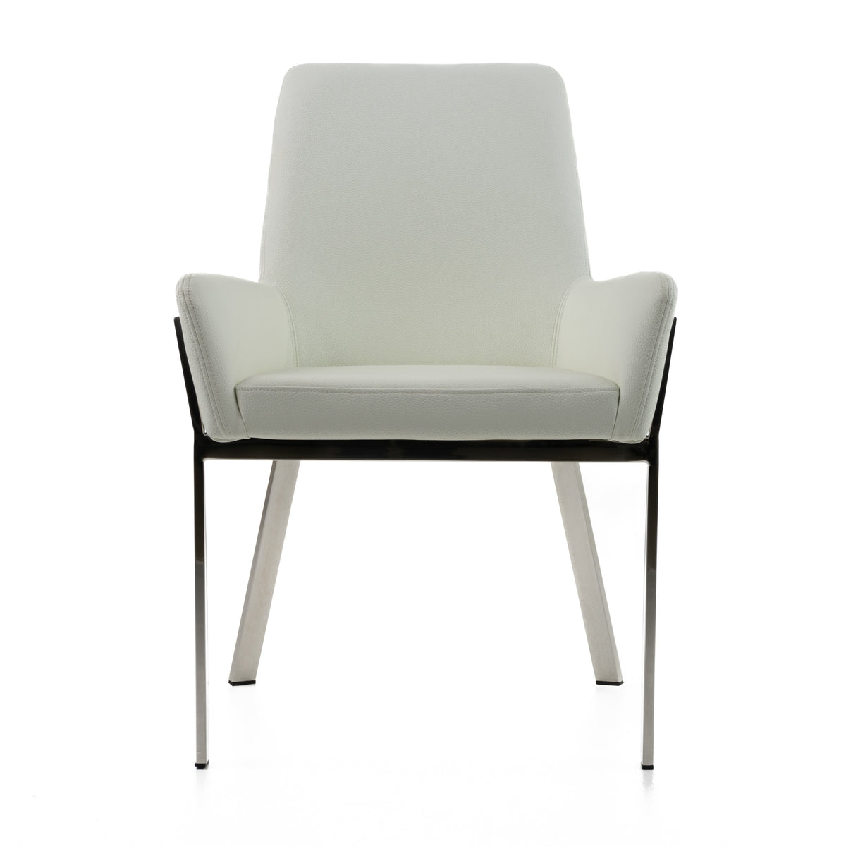 Robin Modern White Bonded Leather Dining Chair - View 2
