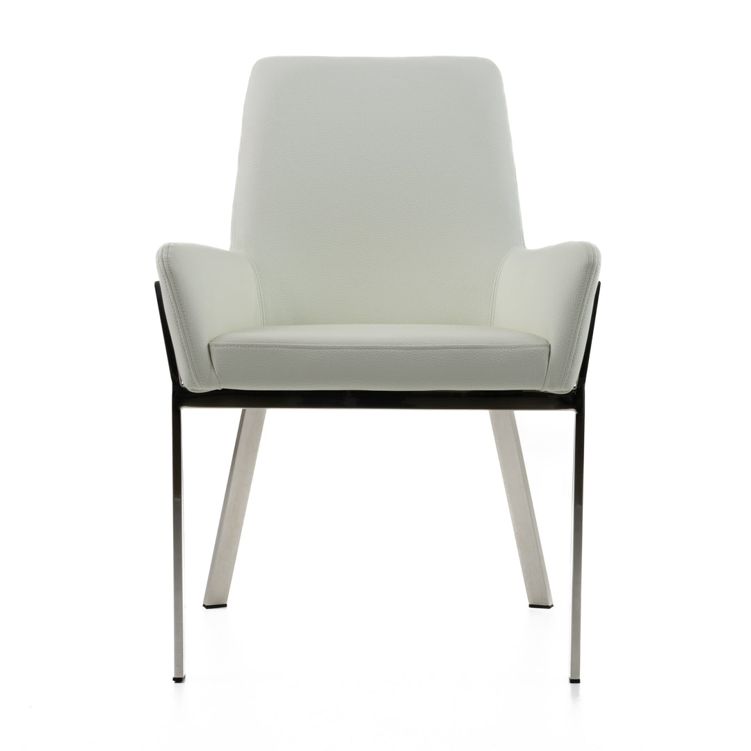 Robin Modern White Bonded Leather Dining Chair