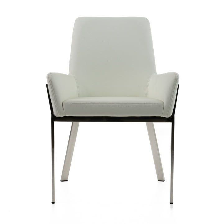 Robin Modern White Bonded Leather Dining Chair