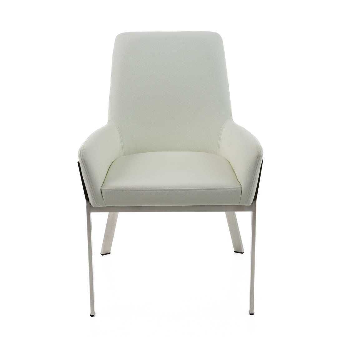 Robin Modern White Bonded Leather Dining Chair