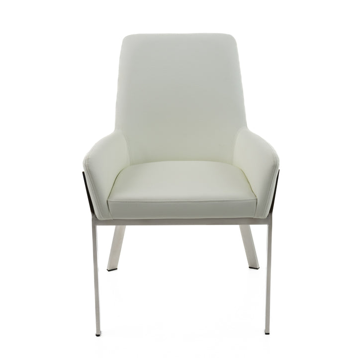 Robin Modern White Bonded Leather Dining Chair