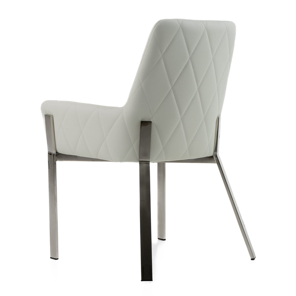 Robin Modern White Bonded Leather Dining Chair - View 4