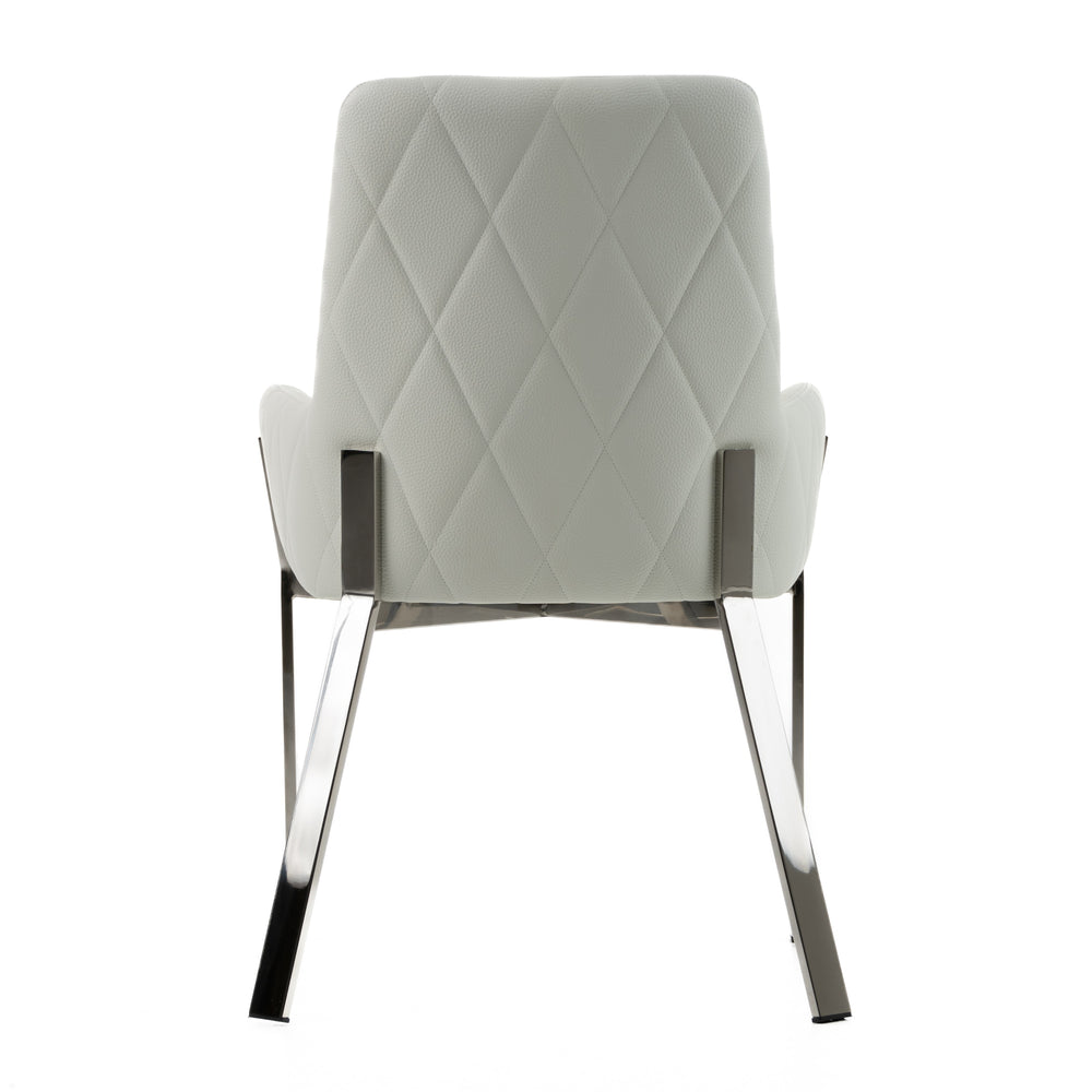 Robin Modern White Bonded Leather Dining Chair - View 5