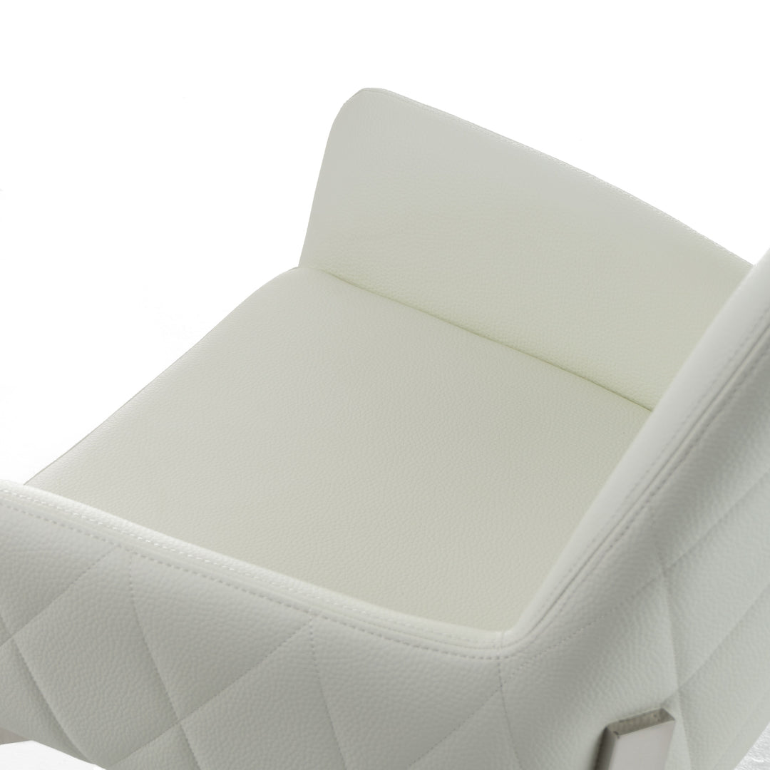 Robin Modern White Bonded Leather Dining Chair