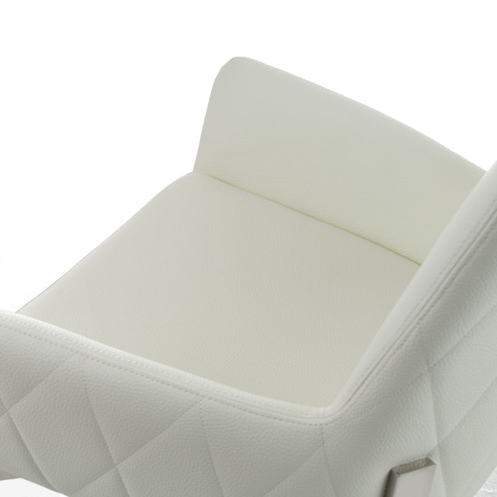 Robin Modern White Bonded Leather Dining Chair