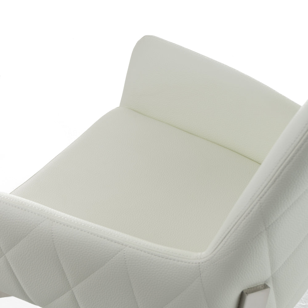 Robin Modern White Bonded Leather Dining Chair - View 6