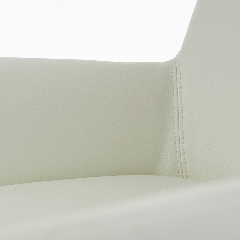 Robin Modern White Bonded Leather Dining Chair - View 7