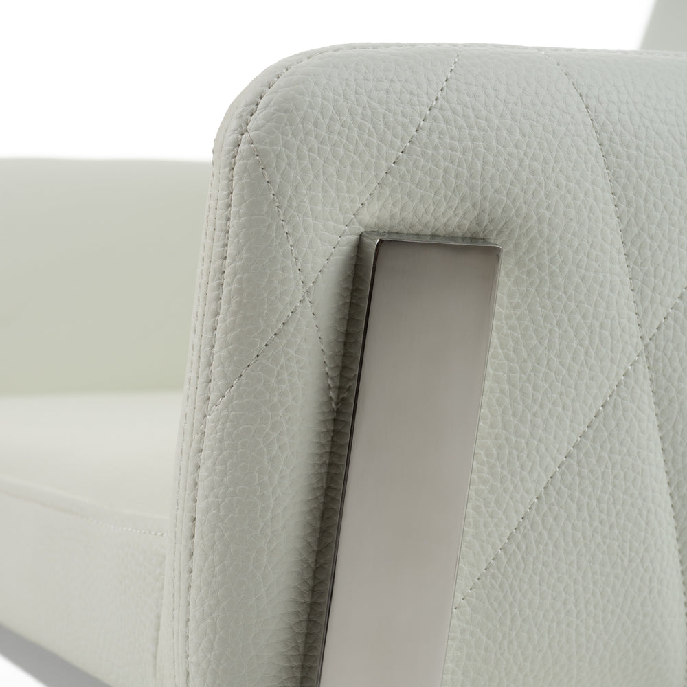 Robin Modern White Bonded Leather Dining Chair - View 8