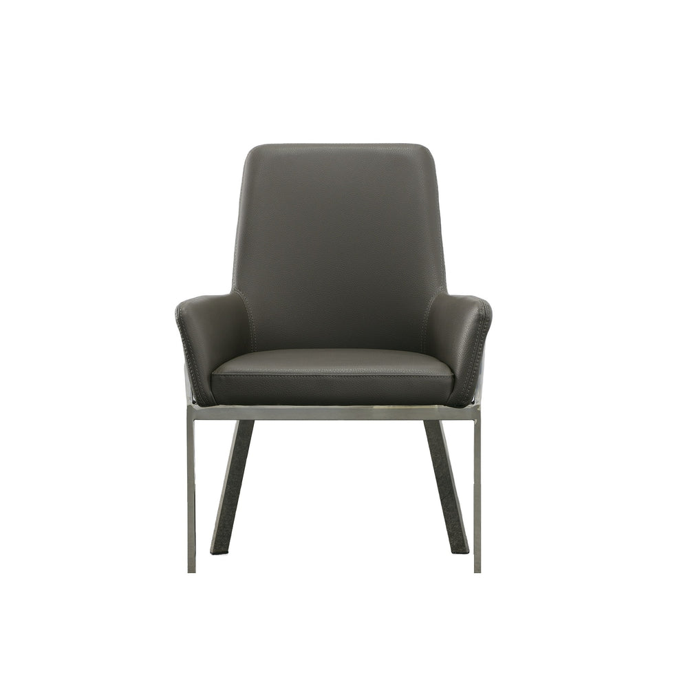 Robin Modern Grey Bonded Leather Dining Chair - View 2