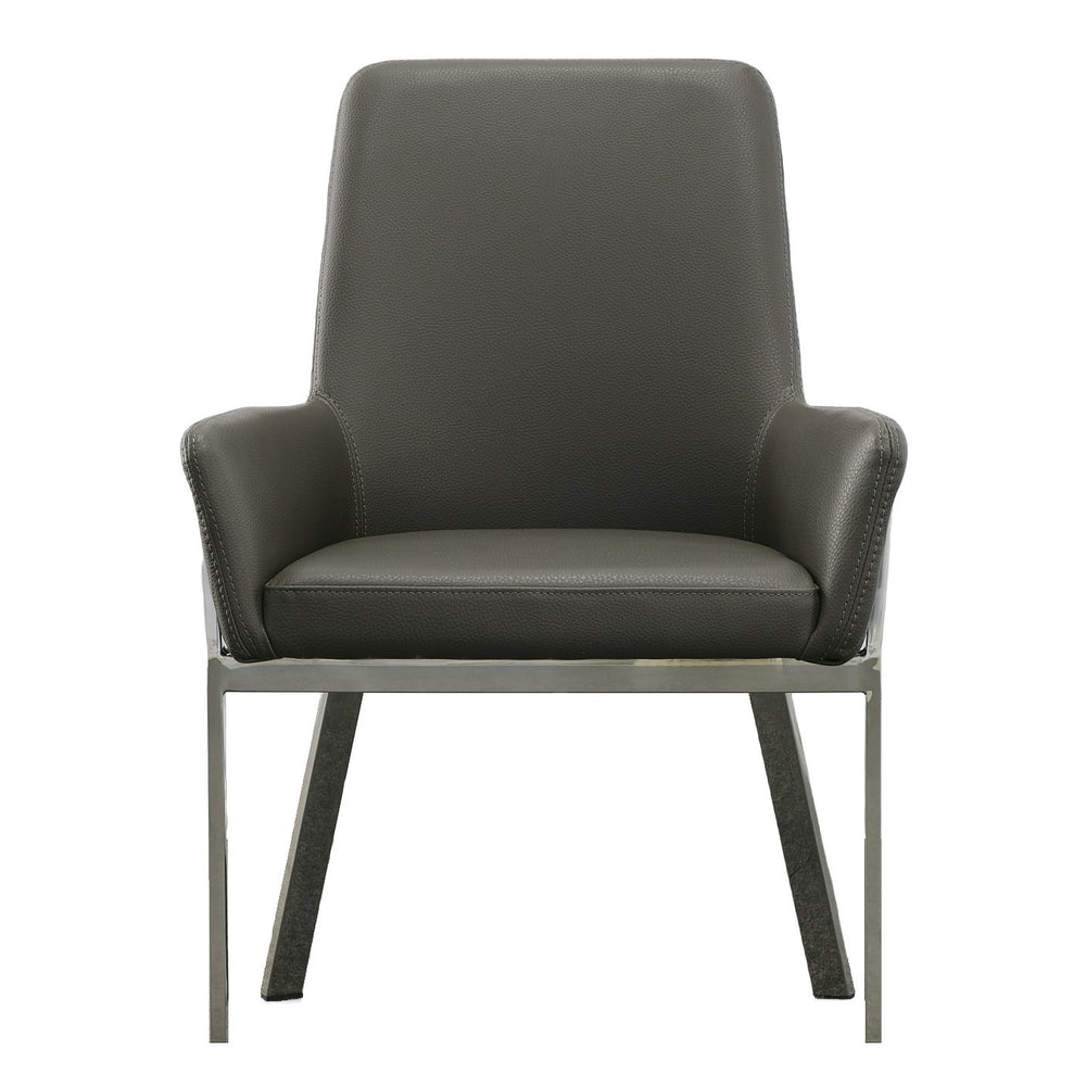 Robin Modern Grey Bonded Leather Dining Chair - View 3