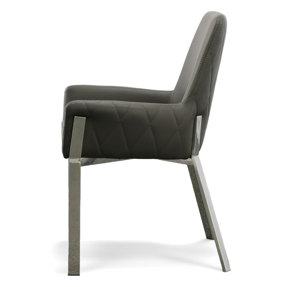 Robin Modern Grey Bonded Leather Dining Chair - View 4