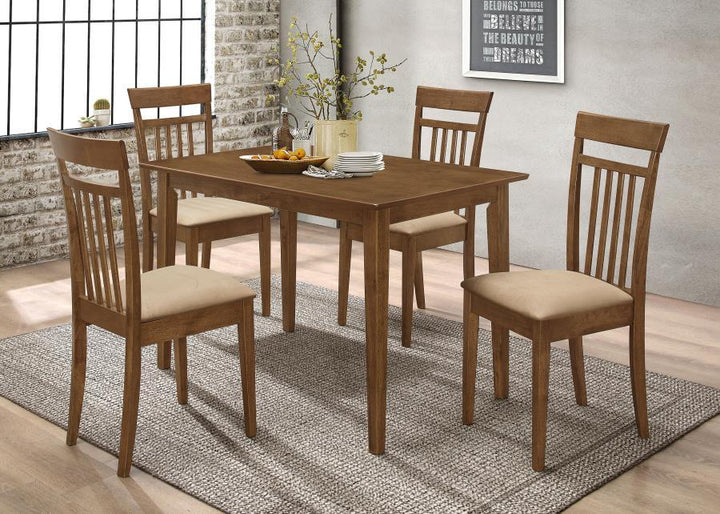 Robles - 5 Piece Rectangular Dining Table Set - Chestnut 5 - Piece Dining Room Set modern furniture Contempo Furniture