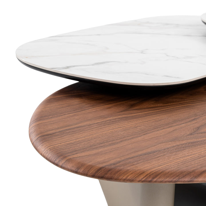 Robson - Modern Ceramic + Walnut Coffee Table