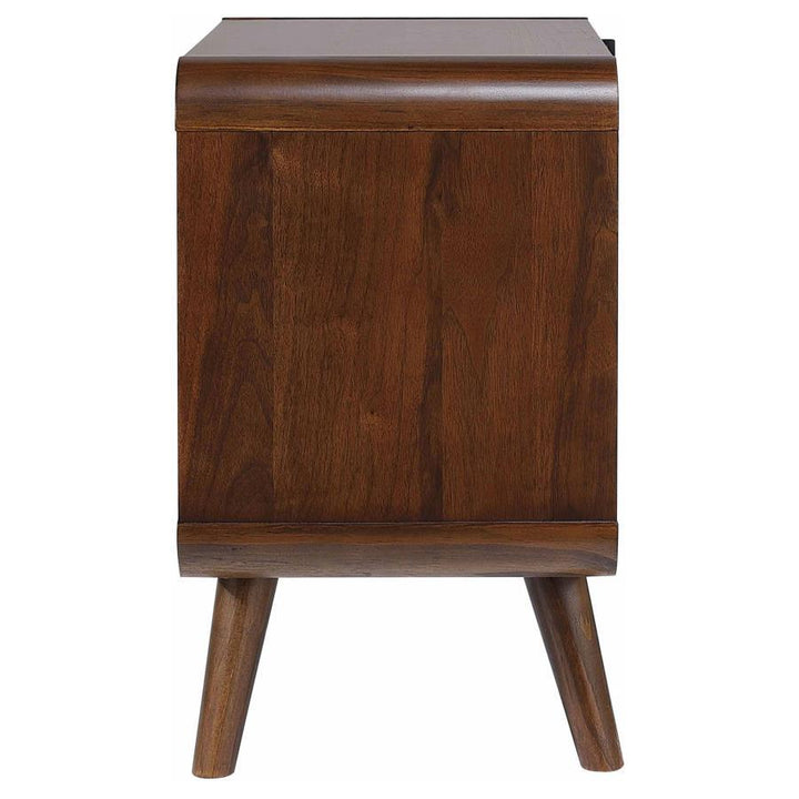Robyn - 2 - Drawer Nightstand - Dark Walnut Nightstand w/ Charging Station modern furniture Contempo Furniture