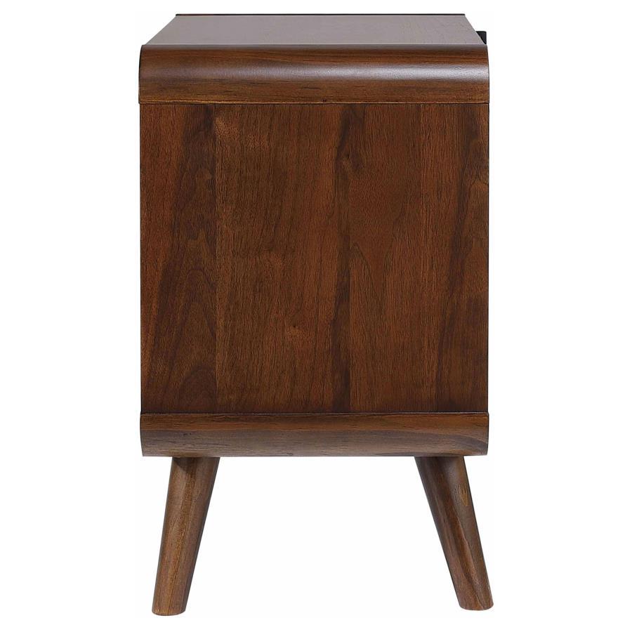 Robyn - 2 - Drawer Nightstand - Dark Walnut Nightstand w/ Charging Station modern furniture Contempo Furniture