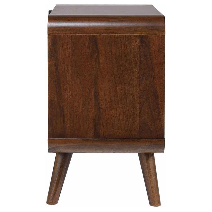 Robyn - 2 - Drawer Nightstand - Dark Walnut Nightstand w/ Charging Station modern furniture Contempo Furniture