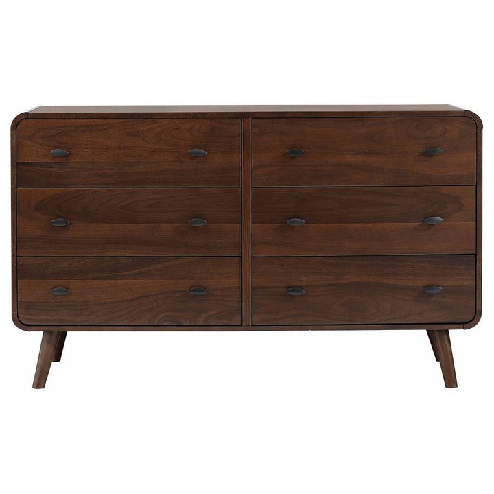 Robyn - 6 - Drawer Dresser - Dark Walnut Dressers modern furniture Contempo Furniture
