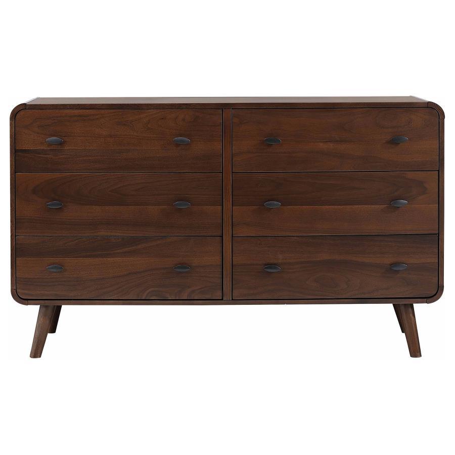 Robyn - 6 - Drawer Dresser - Dark Walnut Dressers modern furniture Contempo Furniture