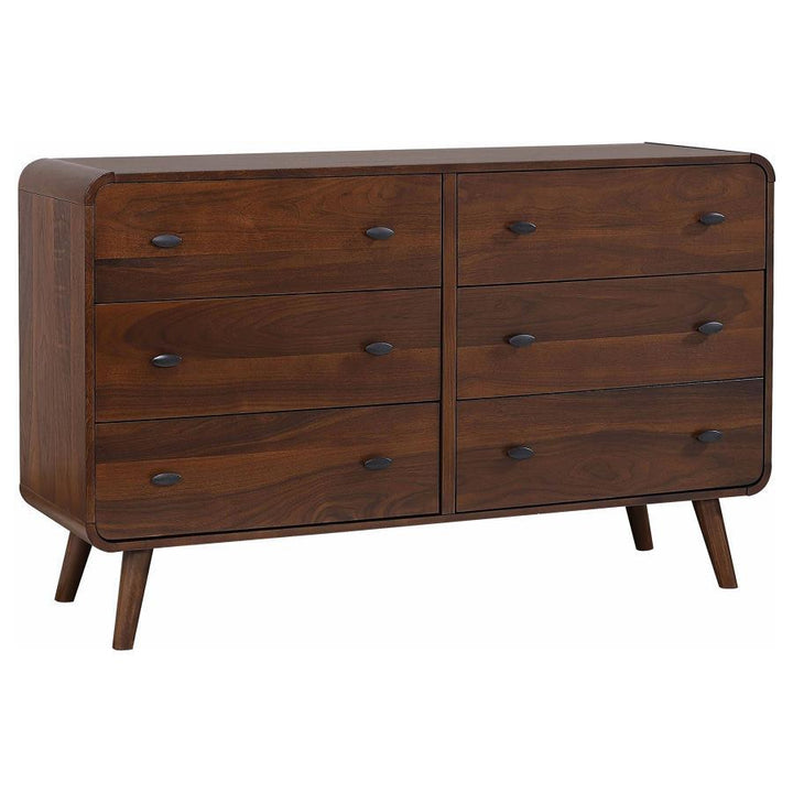 Robyn - 6 - Drawer Dresser - Dark Walnut Dressers modern furniture Contempo Furniture