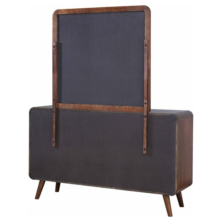 Robyn - 6 - Drawer Dresser With Mirror - Dark Walnut Dresser & Mirror modern furniture Contempo Furniture