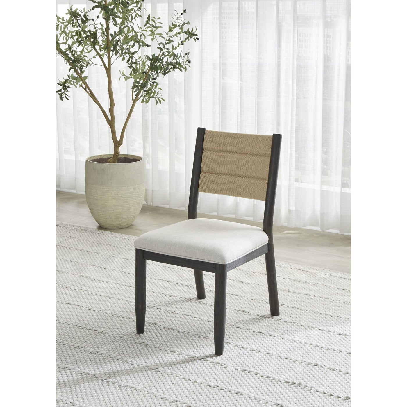 Rockport Danish Cord Dining Chair in Yin (Set of 2) Dining Chair modern furniture Contempo Furniture