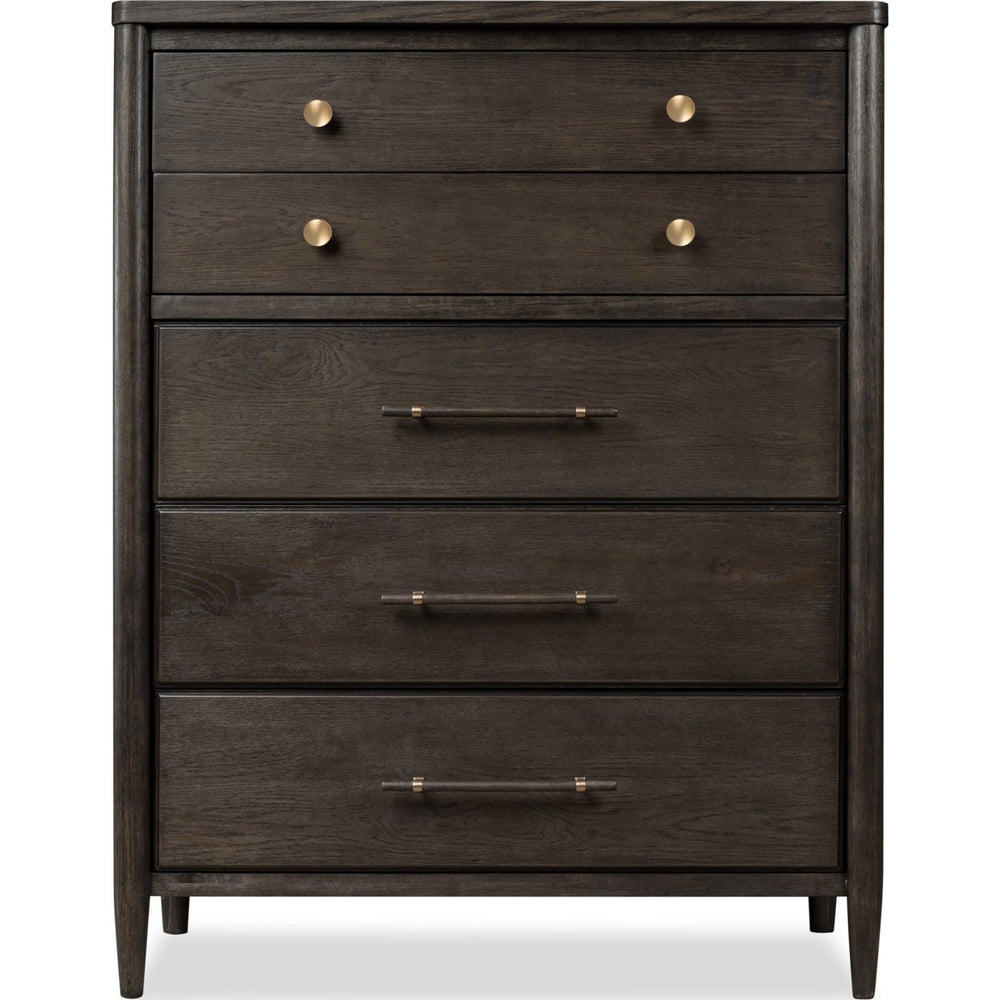 Rockport Five Drawer Oak Wood Chest in Yin Chest modern furniture Contempo Furniture
