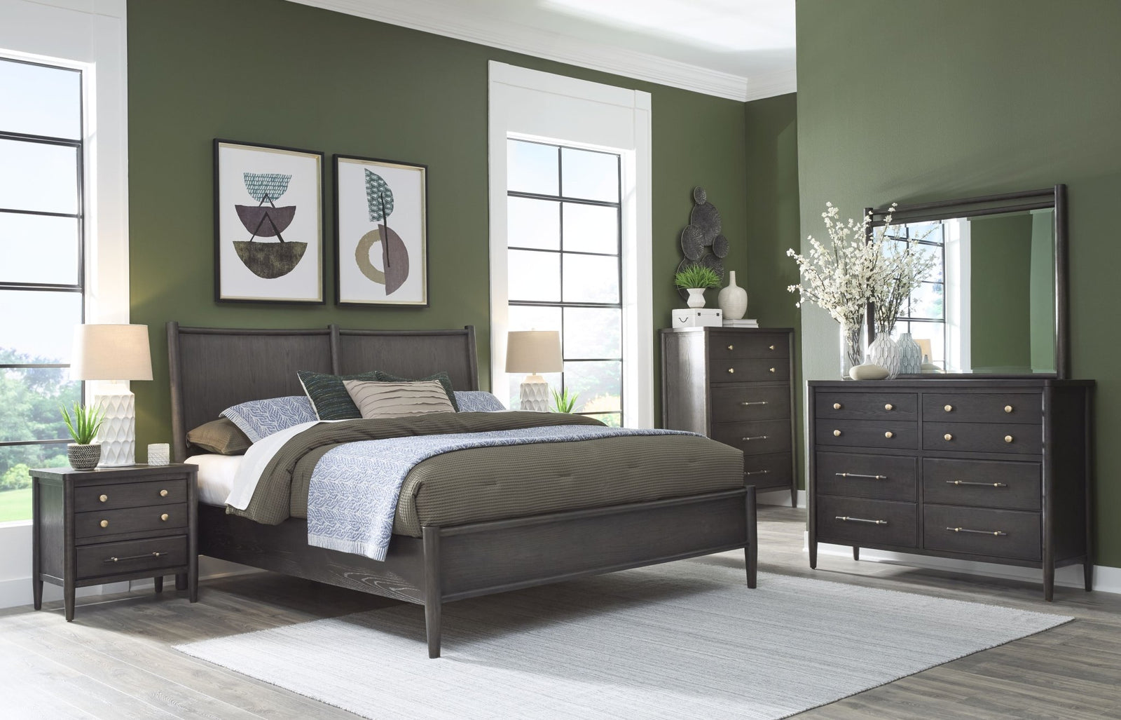 Rockport Five Drawer Oak Wood Chest in Yin Chest modern furniture Contempo Furniture