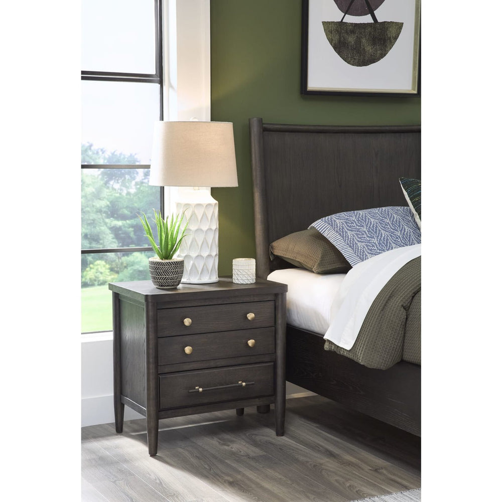 Rockport Three Drawer Large Nightstand in Yin Nightstand modern furniture Contempo Furniture