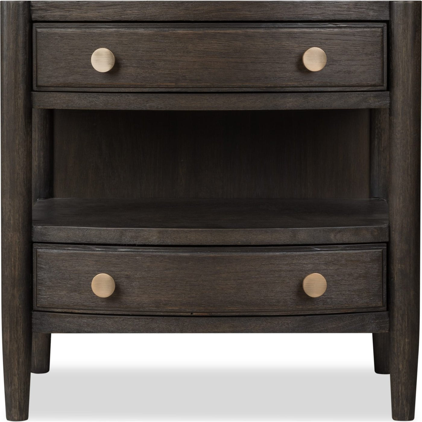 Rockport Two Drawer One Shelf Oak Wood Nightstand in Yin Nightstand modern furniture Contempo Furniture