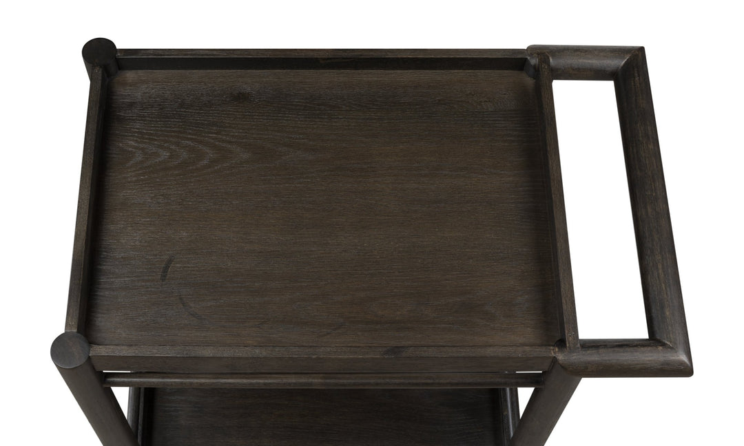 Rockport Two Shelf Rolling Bar Cart in Yin Cart modern furniture Contempo Furniture