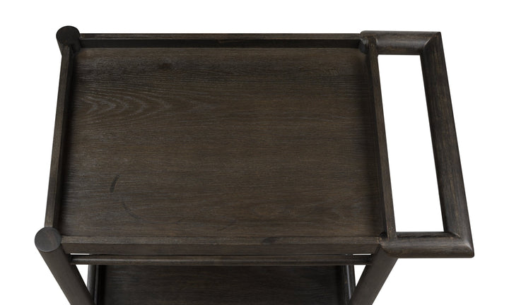 Rockport Two Shelf Rolling Bar Cart in Yin Cart modern furniture Contempo Furniture