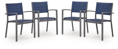 Rocky Creek Outdoor Sling Arm Chair (Set of 4) - Blue Chair Set modern furniture Contempo Furniture
