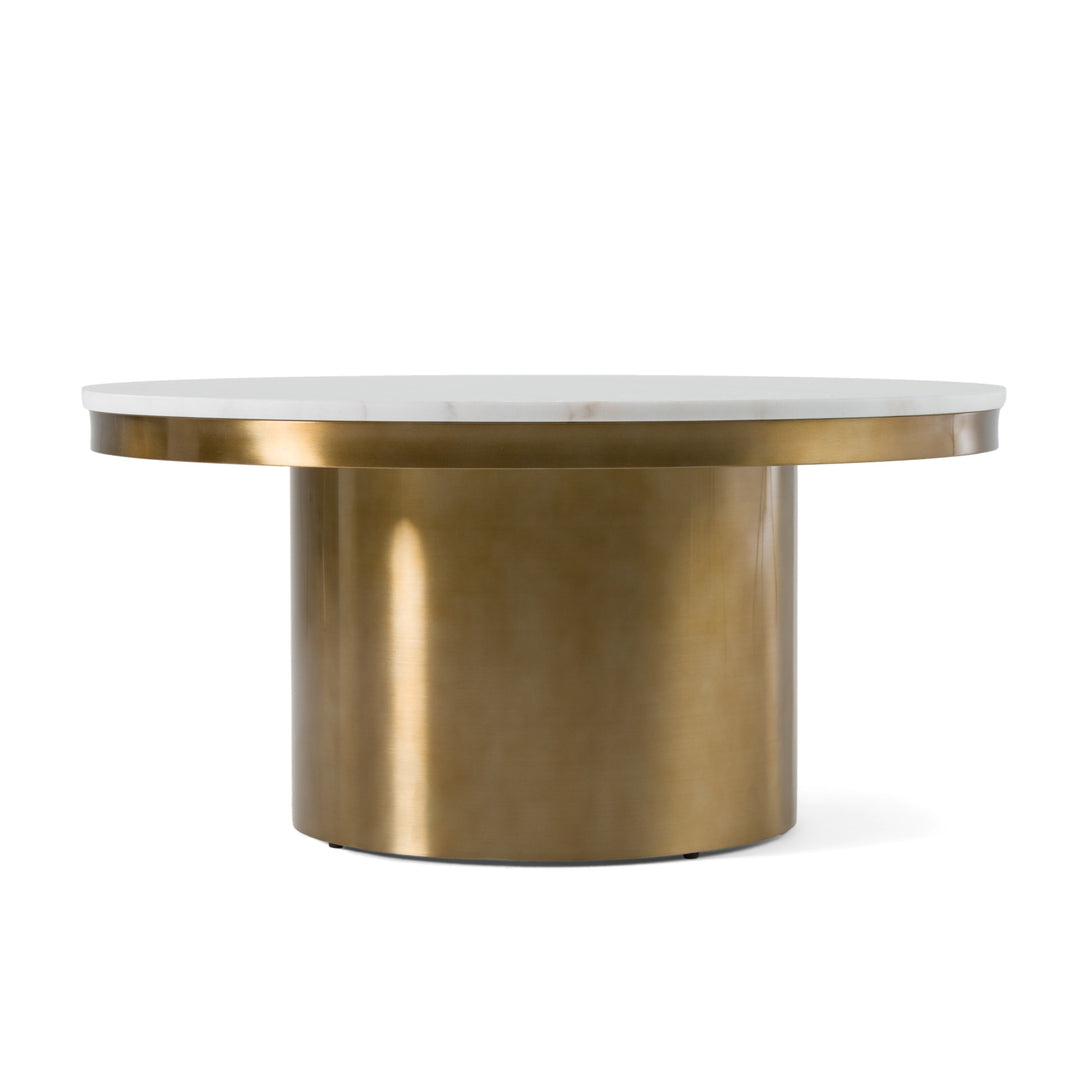 Rocky  Glam White & Gold Coffee Table