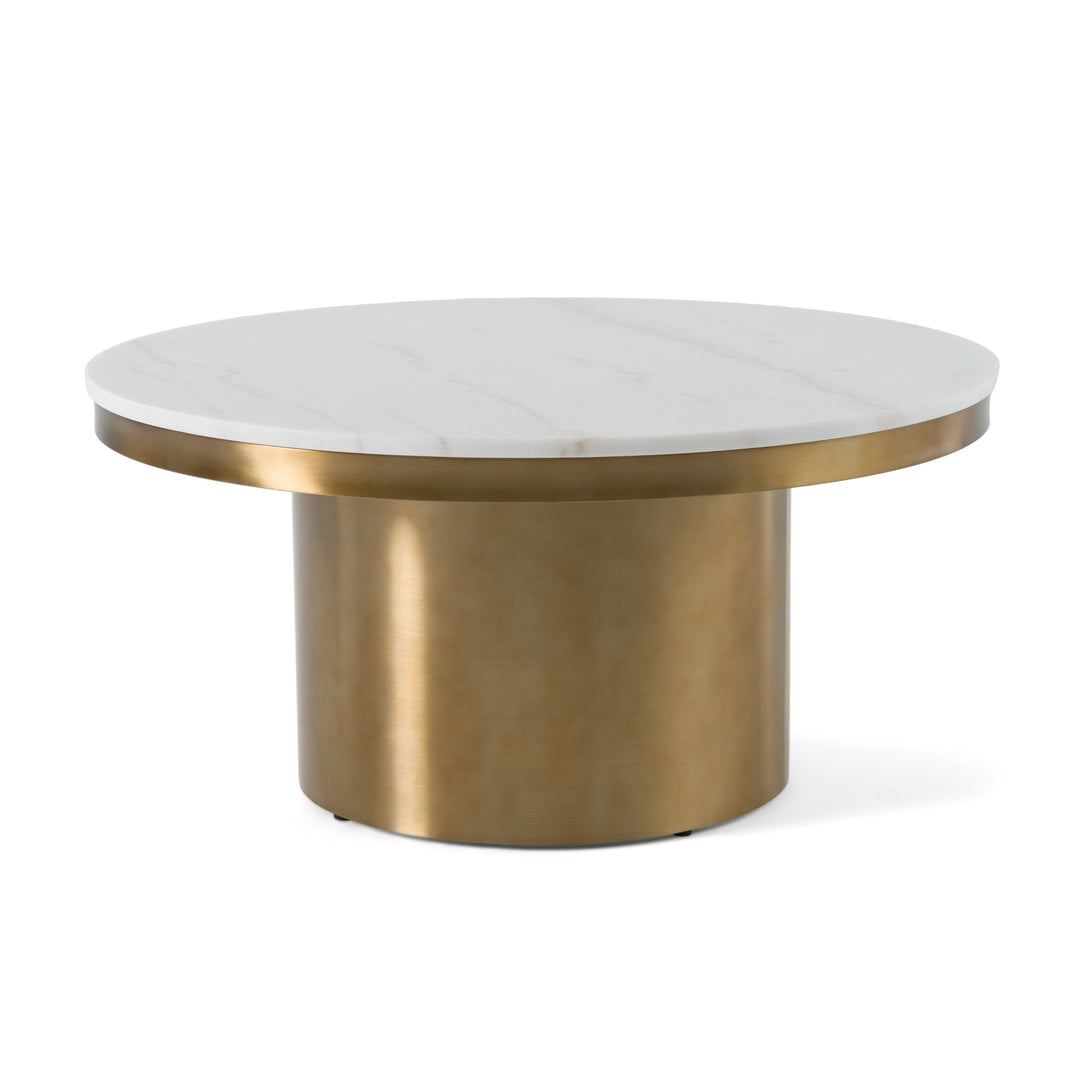 Rocky  Glam White & Gold Coffee Table