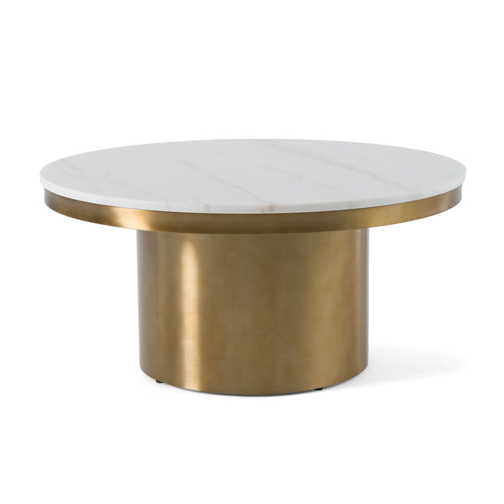 Rocky  Glam White & Gold Coffee Table