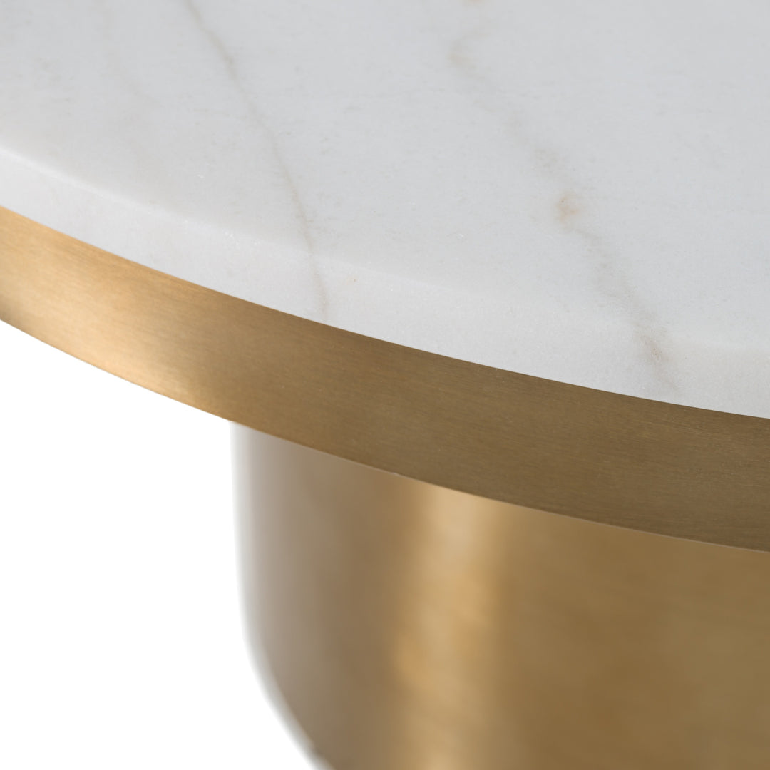 Rocky  Glam White & Gold Coffee Table